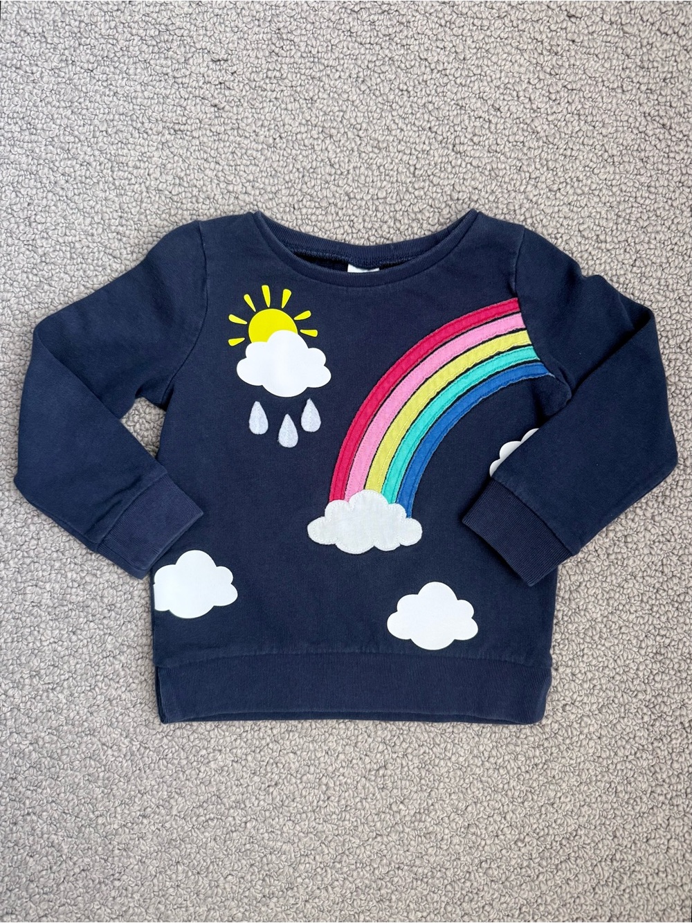 Carter's Navy Sweatshirt with Rainbow & Clouds
